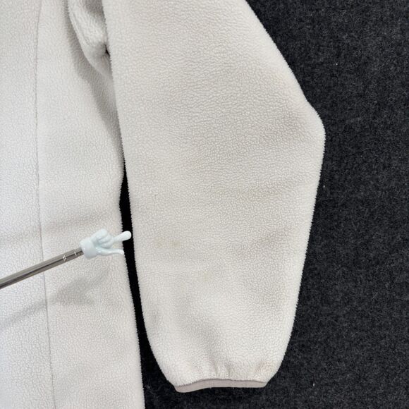 The North Face Denali Fleece Jacket Girls XL White Gray Polartec Full Zip Panels - Picture 5 of 11